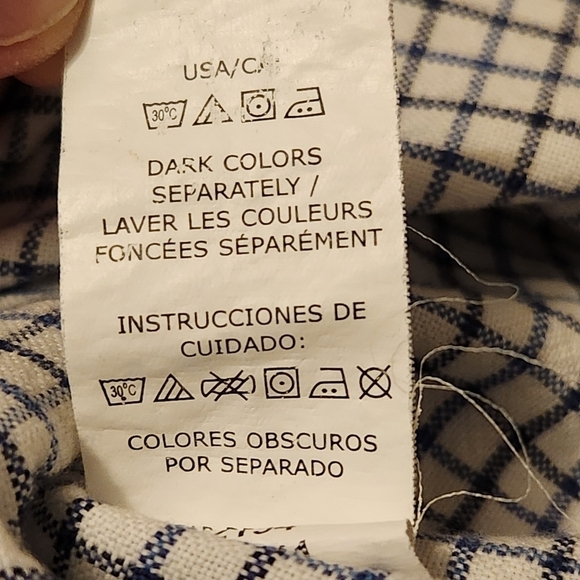 Chaps Button Up Dress Shirt Blue & White Striped Long Sleeve Shirt Sz Lg NICE!! - Picture 16 of 16